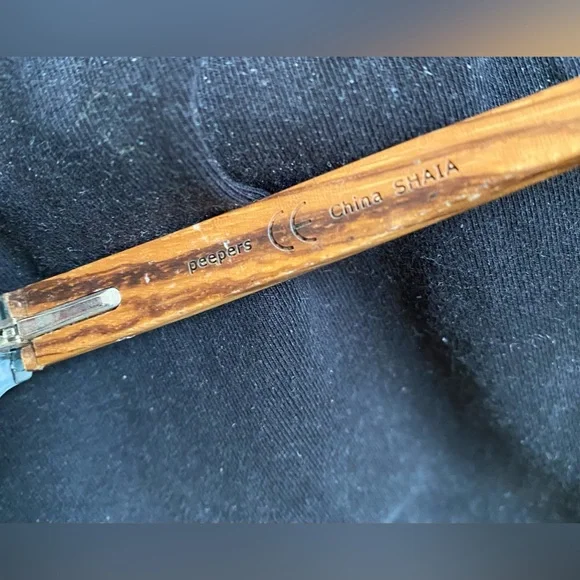 NWT Peepers Still Life Readers 2.25 Chunky Rounded Square Frame Grey Blue Wood - Picture 13 of 13